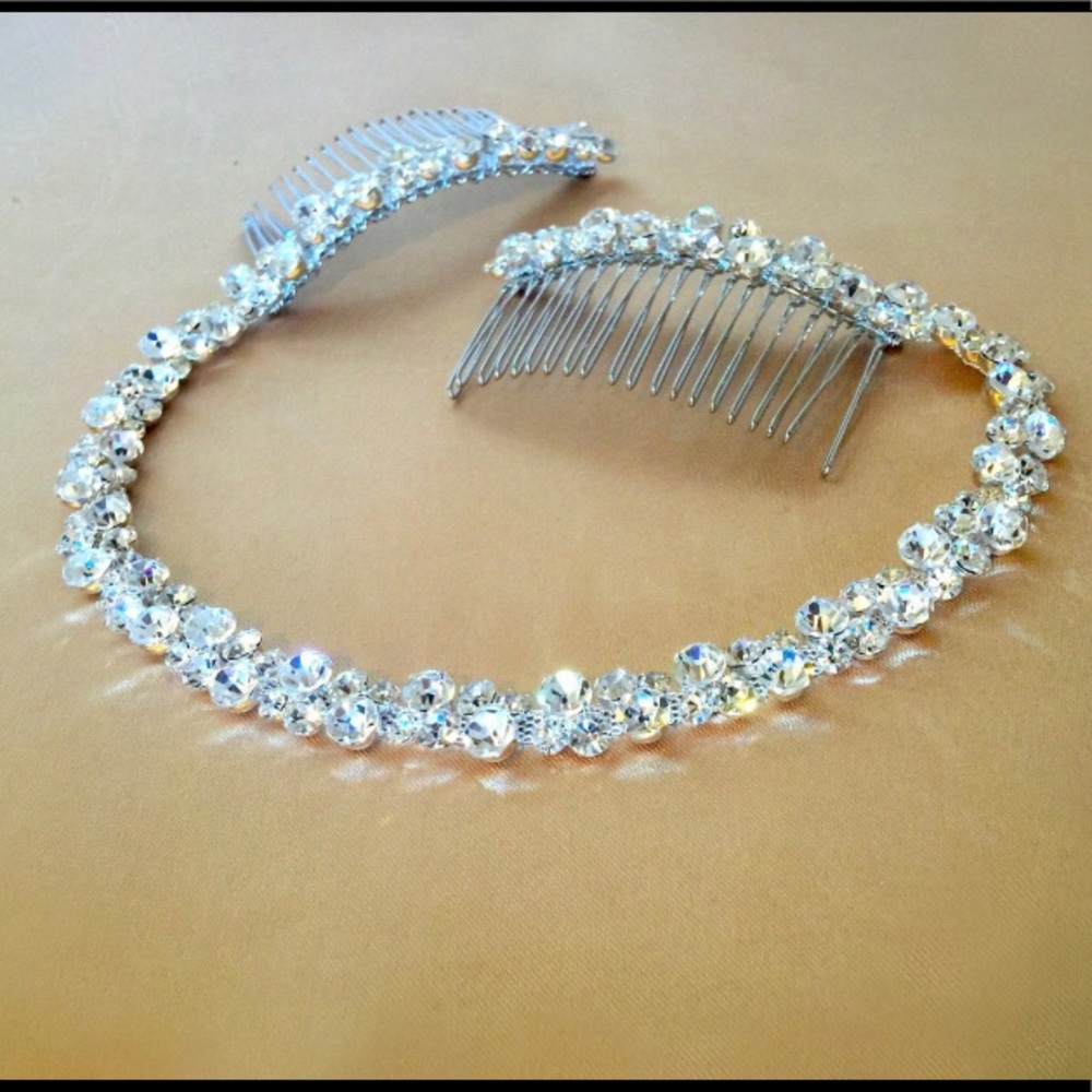 6 available Rhinestone Bridal Headpiece, Crystal hair Tiara, Bridesmaid or 15’s